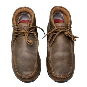 Twisted X WDM0001 Leather Chukka Driving Moc Boots Men’s 7.5 Brown EUC